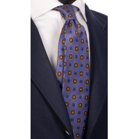 Picture A beautiful blue tie with elegant ceremonial patterns