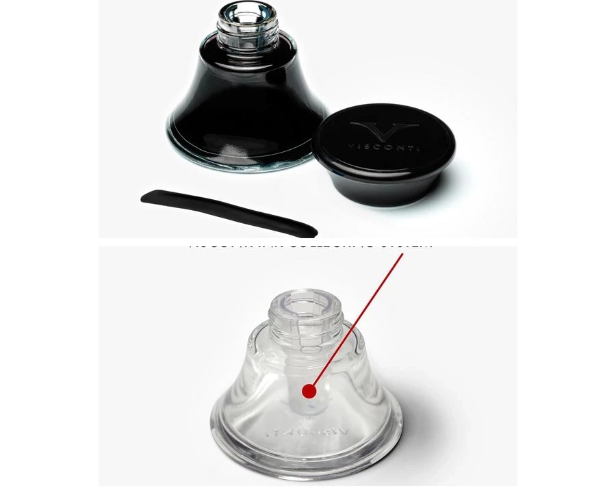 picture 2 Tintero Visconti de cristal negro