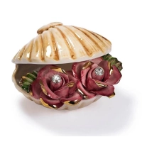 Picture Estatuilla decorativa de concha con rosas