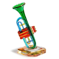Picture A colorful trumpet figurine made of Murano glass