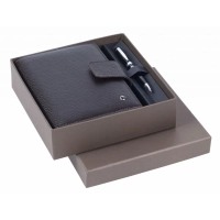 Bild Brauner Organizer im A6-Format und ein Stift im Geschenkset