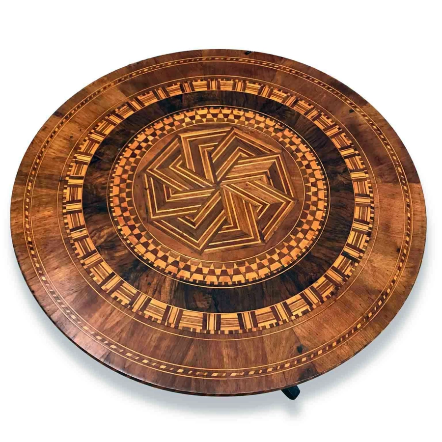 picture 3 Antique round coffee table, inlaid and veneered