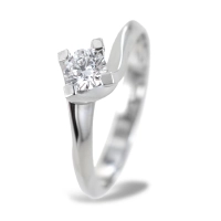 Picture Medium ring with a 0.43 carat diamond in a Valentine setting