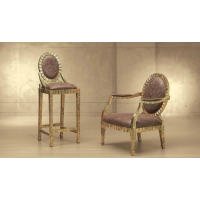 Picture Original armchair and stool in antique style – Morello Gianpaolo