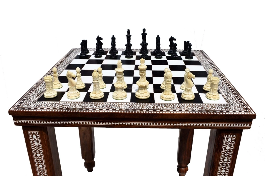 picture 1 Stylish "Indian Heritage" chess table - The Chess Empire