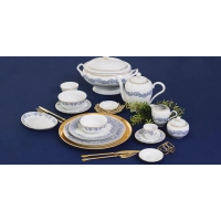 Zdjęcie Stylowa porcelanowa zastawa stołowa dla 12 osobowej rodziny - Porcel