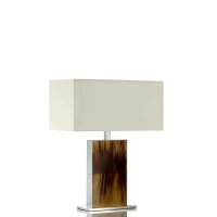 Picture Prestigiosa lámpara de mesa de cuerno y acero inoxidable - Arcahorn