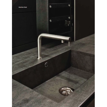 Picture Exclusive stainless steel faucet with a matte finish