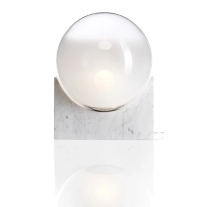 Zdjęcie Włoska lampa stołowa ze szkła Murano i marmuru Carrara - Il Paralume Marina