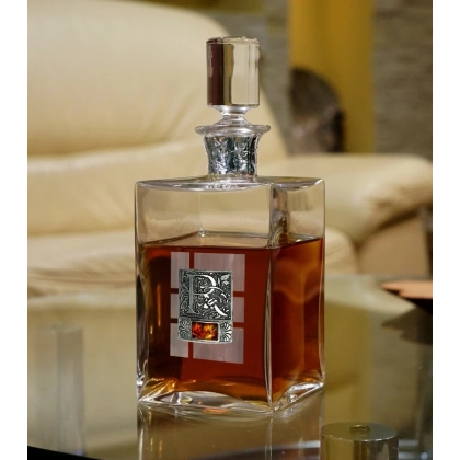 Zdjęcie Karafka do whisky bursztyn z inicjałami