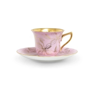 Picture Luxurious Windsor coffee cup and saucer in pink porcelain – Leander