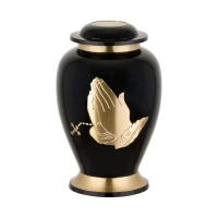 Picture Beautiful funeral urn in black and gold