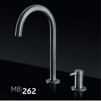 Picture Made of stainless steel - two-hole, single-lever faucet for minimalist bathrooms