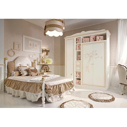 Picture Luxurious bed, sideboard, chair and stylish wardrobe for girls - Luxury Products boutique