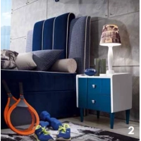 Picture Blue and white bedside table for a child's room - Ferretti e Ferretti