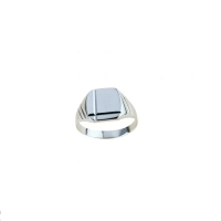 Picture Comfortable men's square, shiny, printed dial ring