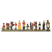 Bild Ein Satz handbemalter Schachfiguren aus der Schlacht von Waterloo