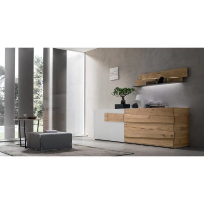 Picture Luxurious oak sideboard and shelf set - Maronese Acf