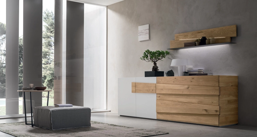 Bild 1 Luxuriöses Sideboard- und Regalset aus Eichenholz – Maronese Acf