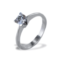 Picture Anillo italiano en forma de V con un diamante
