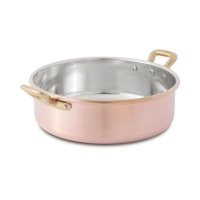 Picture Saucepan with 2 handles, smooth galvanized copper ø 28 cm - Cu Artigiana