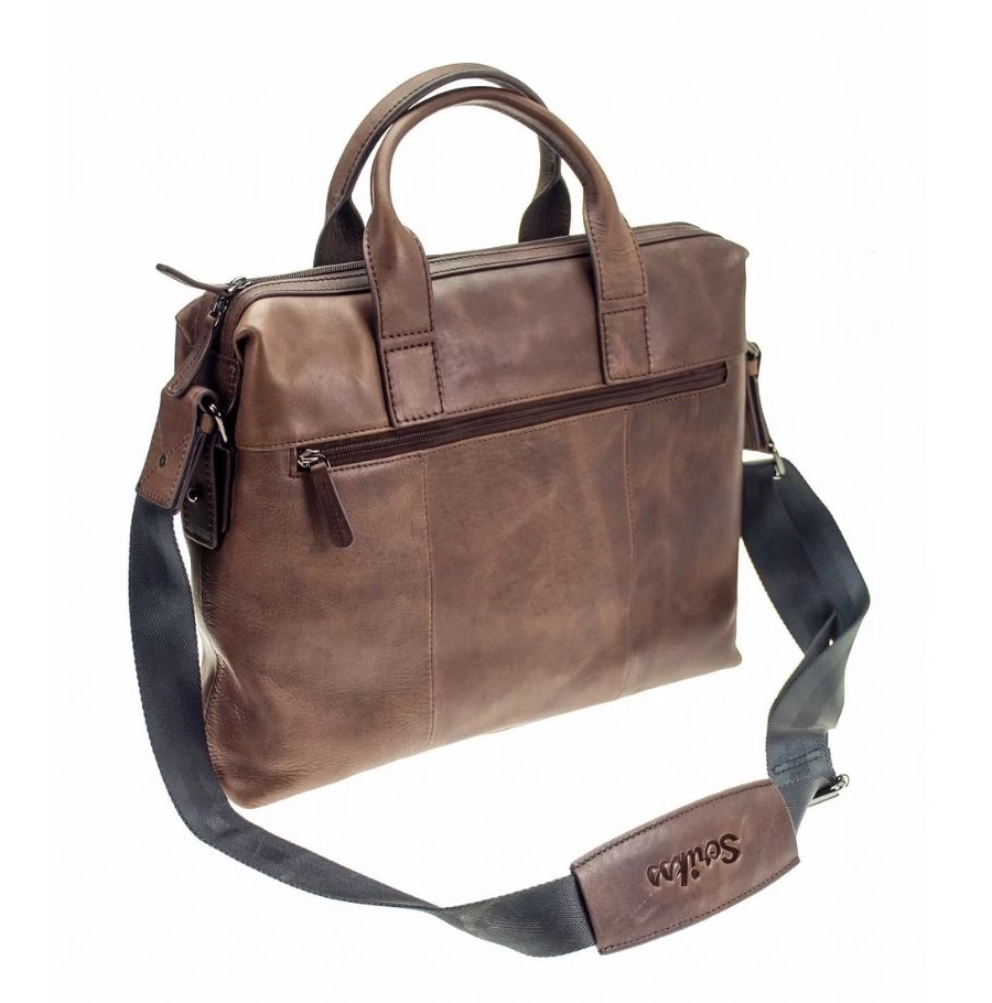 picture 1 Bolso para portátil de piel marrón oscuro
