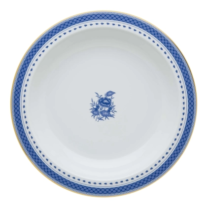 Zdjęcie Głęboki okrągły talerz z porcelany Cozinha Velha z błękitnym motywem kwiatowym - Vista Alegre