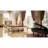 Picture Luxurious billiard table - white varnish, gold accessories and legs