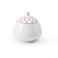 Zdjęcie Wyjątkowa porcelanowa cukiernica zdobiona delikatnym geometrycznym motywem - Leander