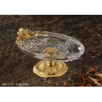Picture Soap dish in engraved crystal and gilded bronze